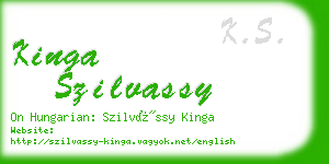 kinga szilvassy business card